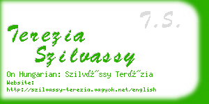 terezia szilvassy business card